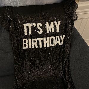 Ashley Stewart Black Sequin Midi Dress